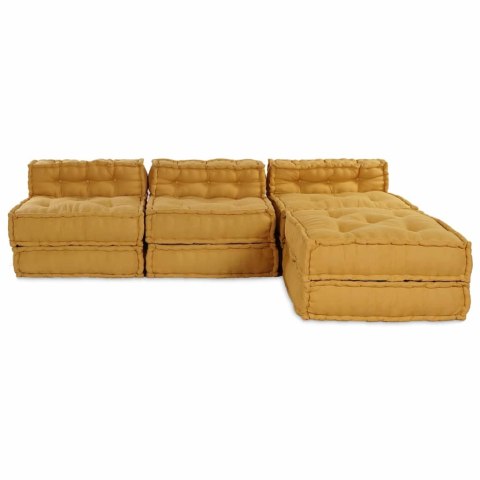 Modularna jednostka sofy 4 pcs żółty tkanina