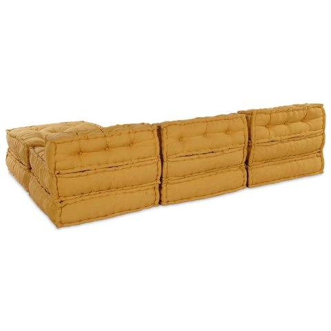 Modularna jednostka sofy 4 pcs żółty tkanina