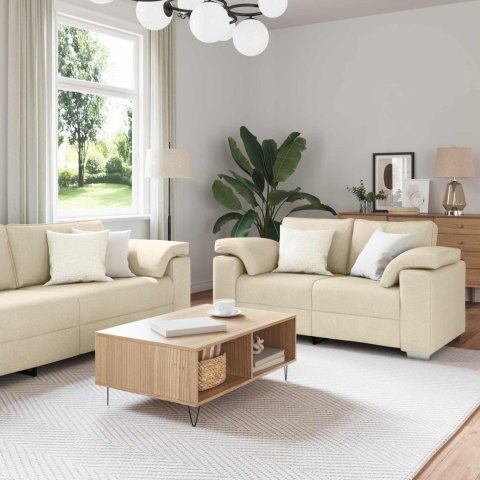 Sofa 2 pcs Kremowy 219 x 80 x 82 cm tkanina
