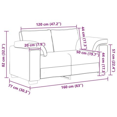 Sofa 2 pcs Kremowy 219 x 80 x 82 cm tkanina