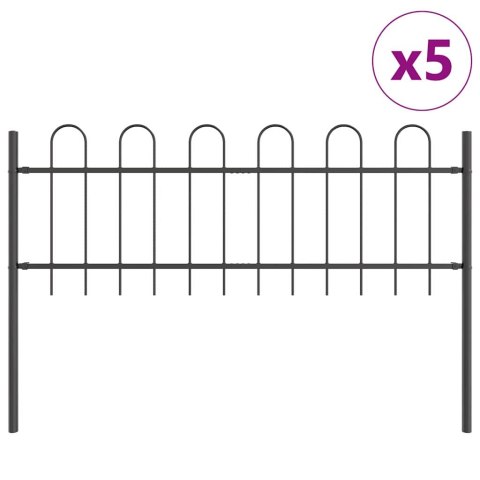 Ogrodzenie Ogrodowe 5 pcs Szary 8,5 x 0,6 m