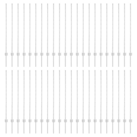 Wbudowany słupek ogrodzeniowy 44 pcs srebrny 160 cm