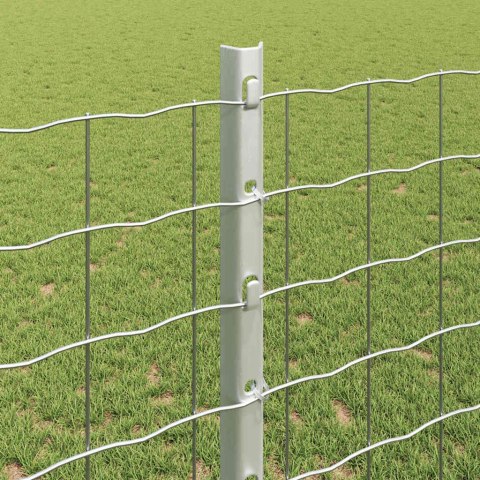 Wbudowany słupek ogrodzeniowy 44 pcs srebrny 160 cm