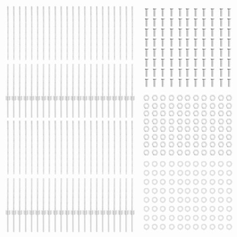 Wbudowany słupek ogrodzeniowy 44 pcs srebrny 160 cm