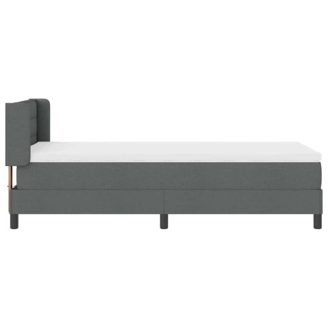 Łóżko sprężynowe Z zagłówkiem Ciemnoszary 200 x 80 cm tkanina
