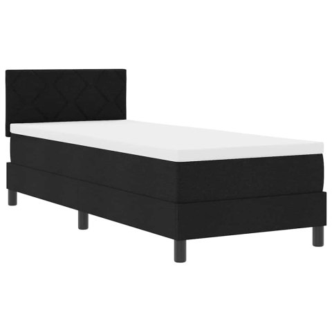Łóżko sprężynowe z materacem z LED Czarny 80 x 200 cm tkanina