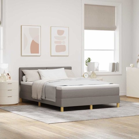 Łóżko z sprężyną LED Ciemnoszary 140 x 190 cm tkanina
