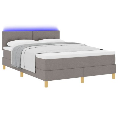 Łóżko z sprężyną LED Ciemnoszary 140 x 190 cm tkanina
