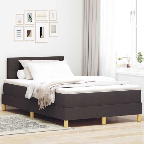 Łóżko z sprężyną LED Ciemny brąz 120 x 200 cm tkanina