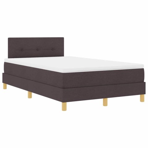 Łóżko z sprężyną LED Ciemny brąz 120 x 200 cm tkanina