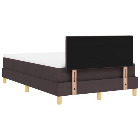 Łóżko z sprężyną LED Ciemny brąz 120 x 200 cm tkanina
