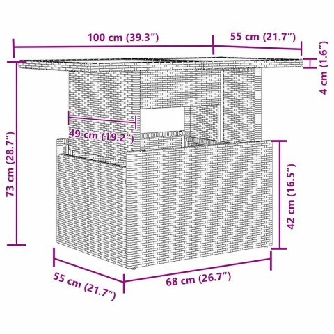 Zestaw Sof z poduszką 7 pcs Czarny polirattan