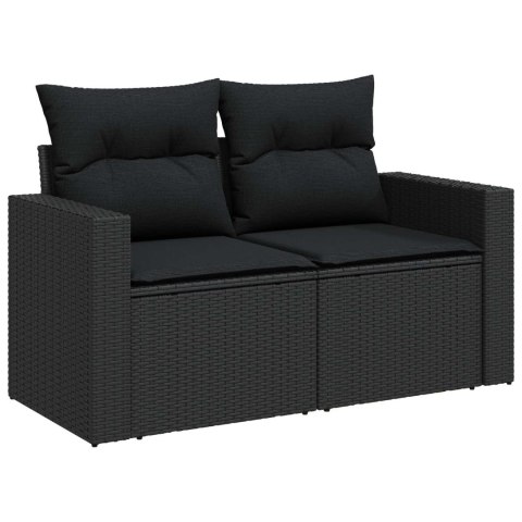 Zestaw Sof na Ogród 9 pcs Czarny polirattan