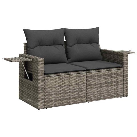 Zestaw Sof na Ogród 9 pcs Szary polirattan
